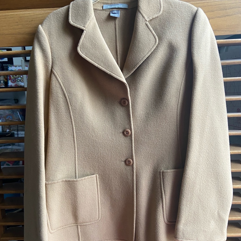 Ellen Tracy Camel Tan Wool Coat blazer 10
